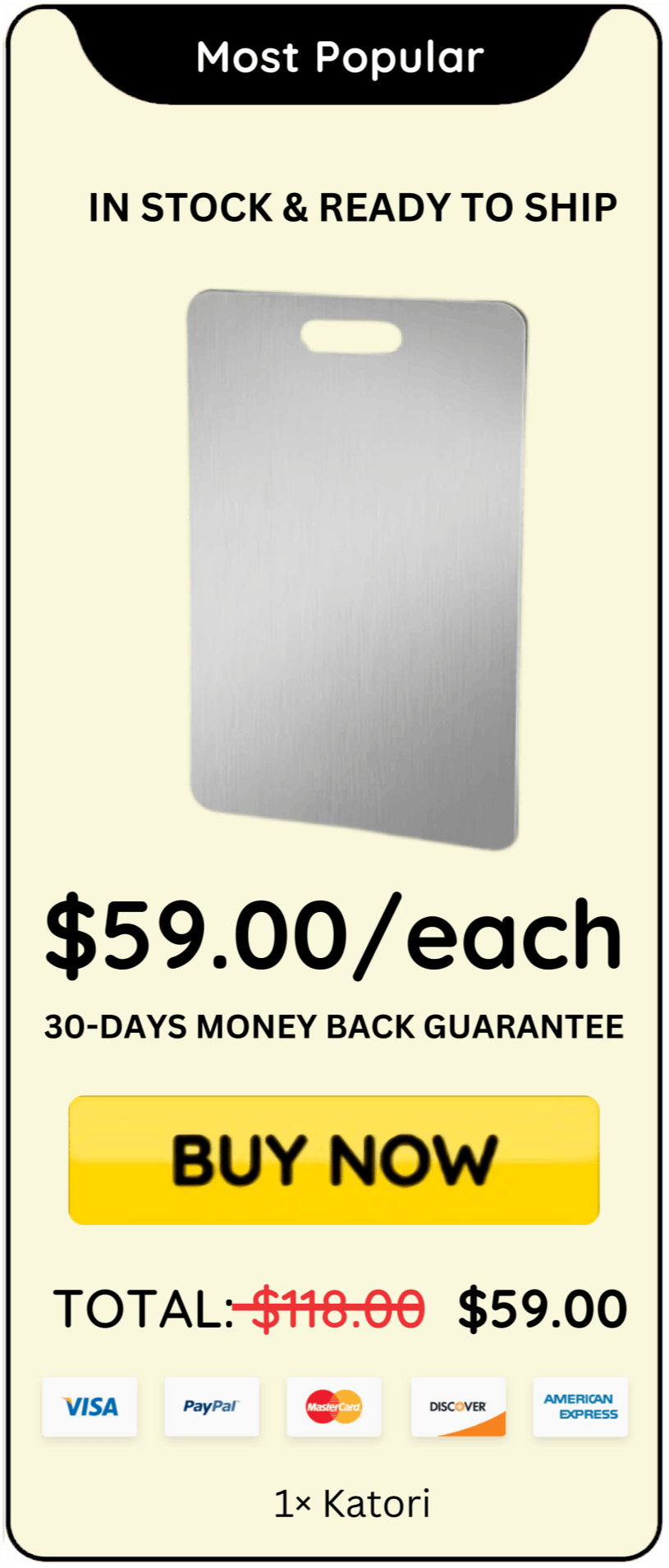 Katori Titanium Cutting Board offer price